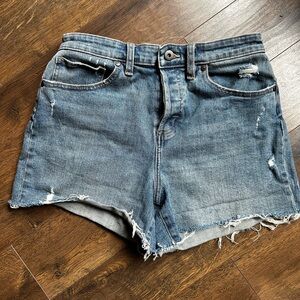 Carve Designs Blue Jean Shorts midrise Frayed Hem
